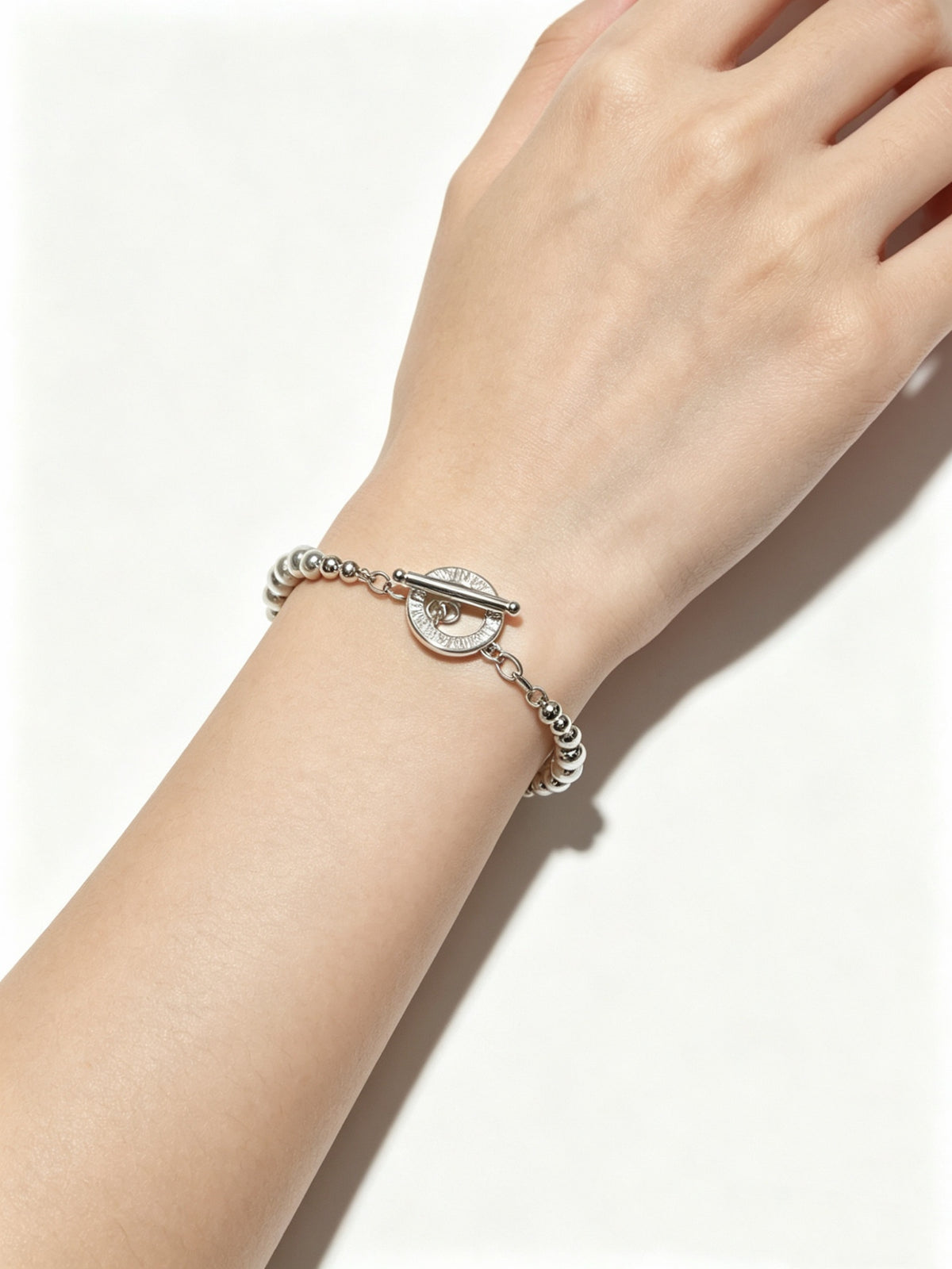 Signature Motif Bracelet in Silver-Tone – Vintage Detail – Design 77 styled product view