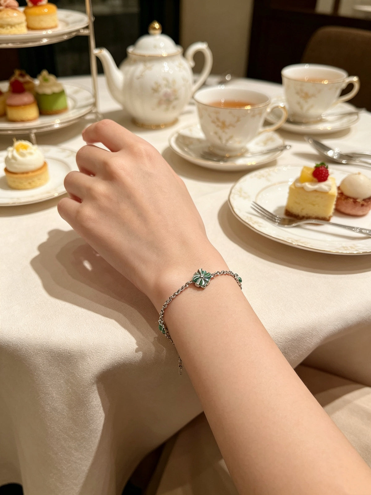 Signature Motif Bracelet in Silver-Tone – Vintage Detail – Design 76 styled product view
