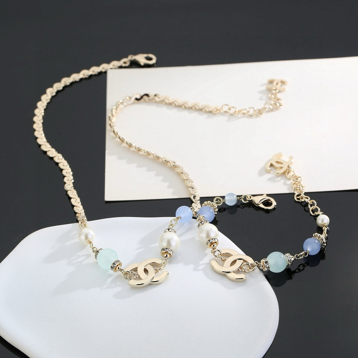 Double-C Emblem Bracelet in Polished Metal-Tone – Design 008 main product view