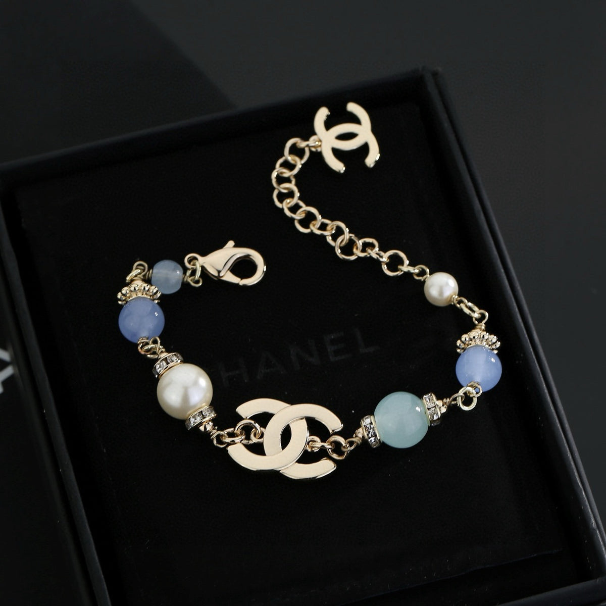 Double-C Emblem Bracelet in Polished Metal-Tone – Design 008 side detail
