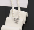 Bow Pearl-Detail Pendant Necklace – Pearl Detail – Design 011 main product view