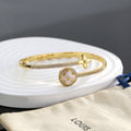 Clover Bangle in Polished Metal-Tone – Clover Detail – Design 014 main product view