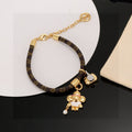 Floral Bangle in Polished Metal-Tone – Design 002 main product view