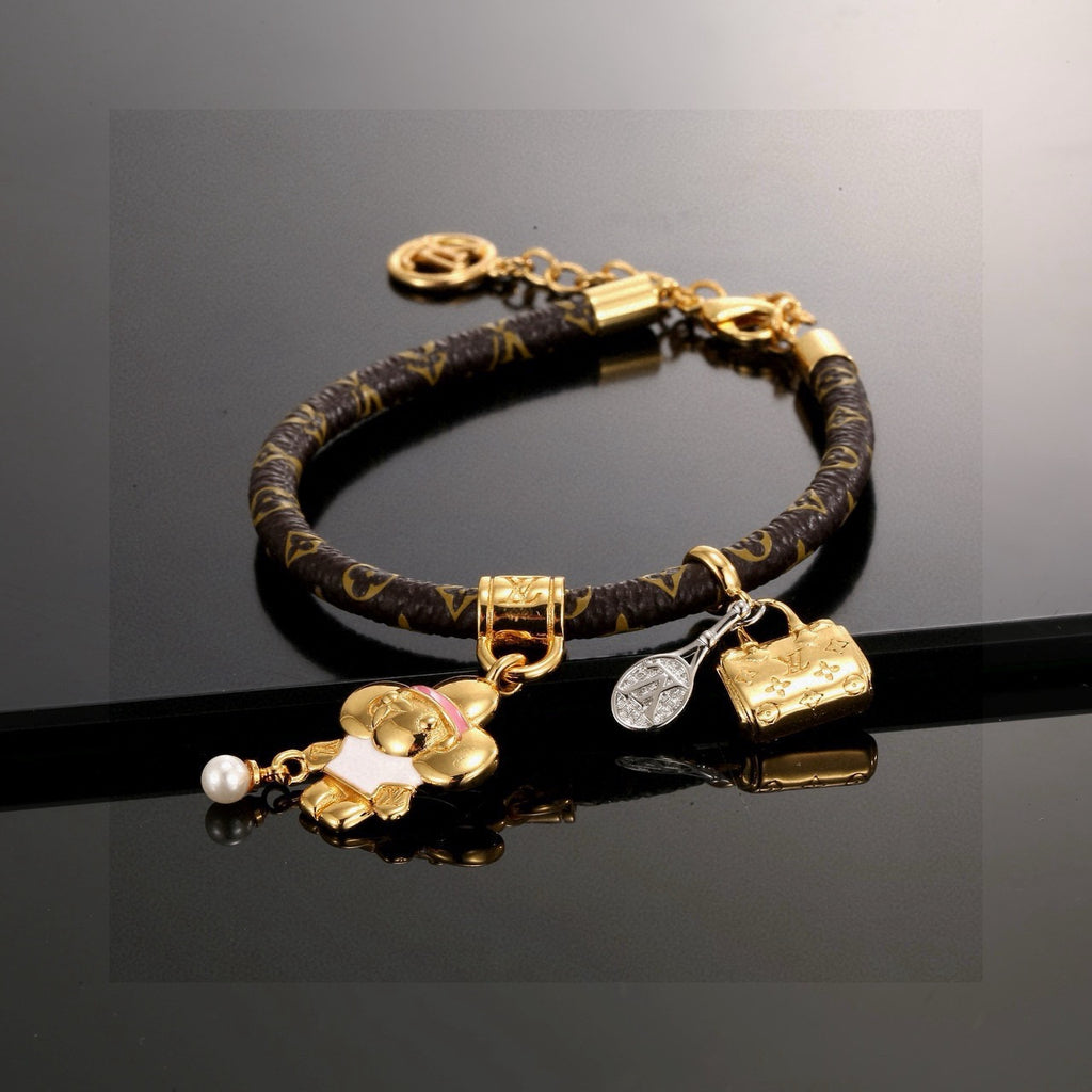 Floral Bangle in Polished Metal-Tone – Design 002 side detail