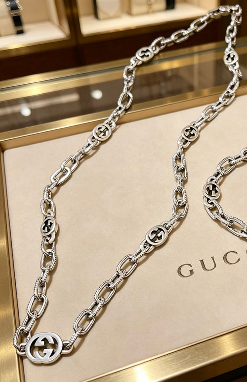 Chain Pendant Necklace in Polished Metal-Tone – Design 007 main product view