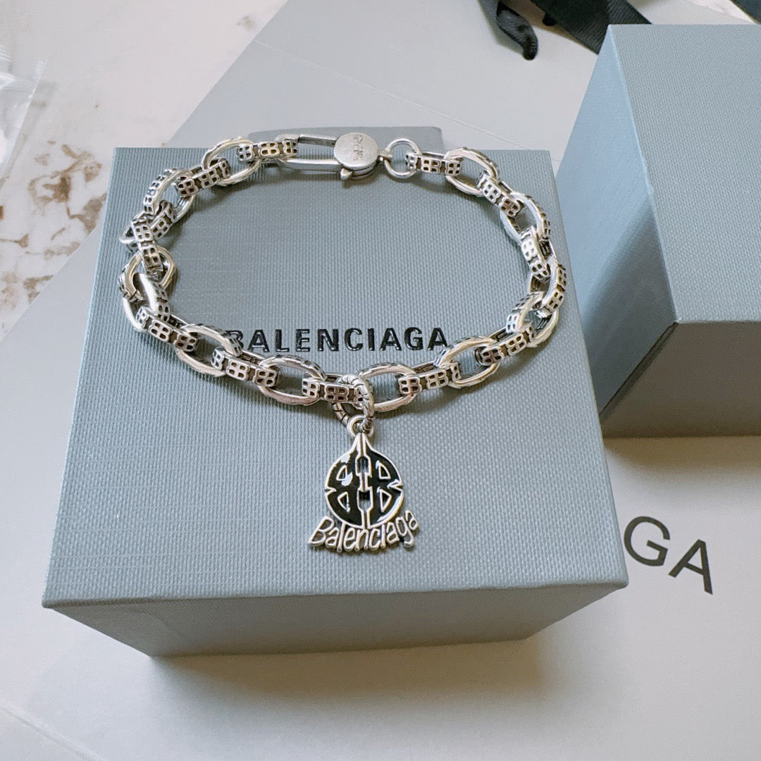 Geometric Emblem Bracelet in Polished Metal-Tone – Design 061 main product view