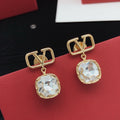 Signature Emblem Crystal-Accent Stud Earrings – Green main product view