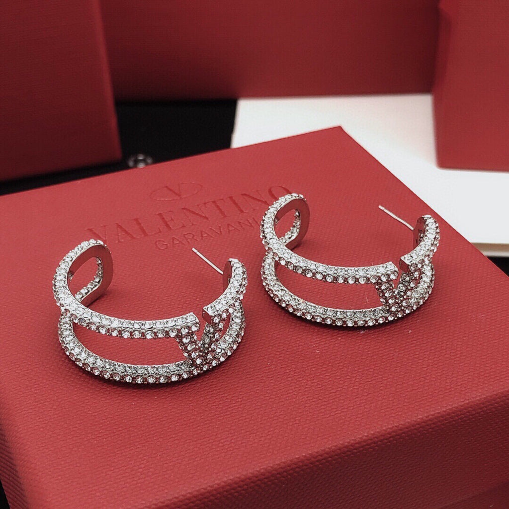 Moon Crystal-Accent Statement Earrings – Design 04 main product view