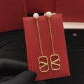 Signature Emblem Stud Earrings in Gold-Tone – Design 05 main product view