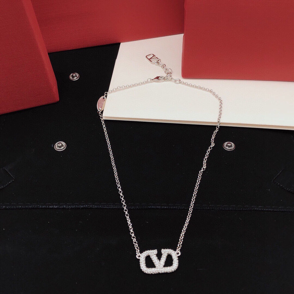 Signature Emblem Crystal-Accent Pendant Necklace – Design 02 detail view