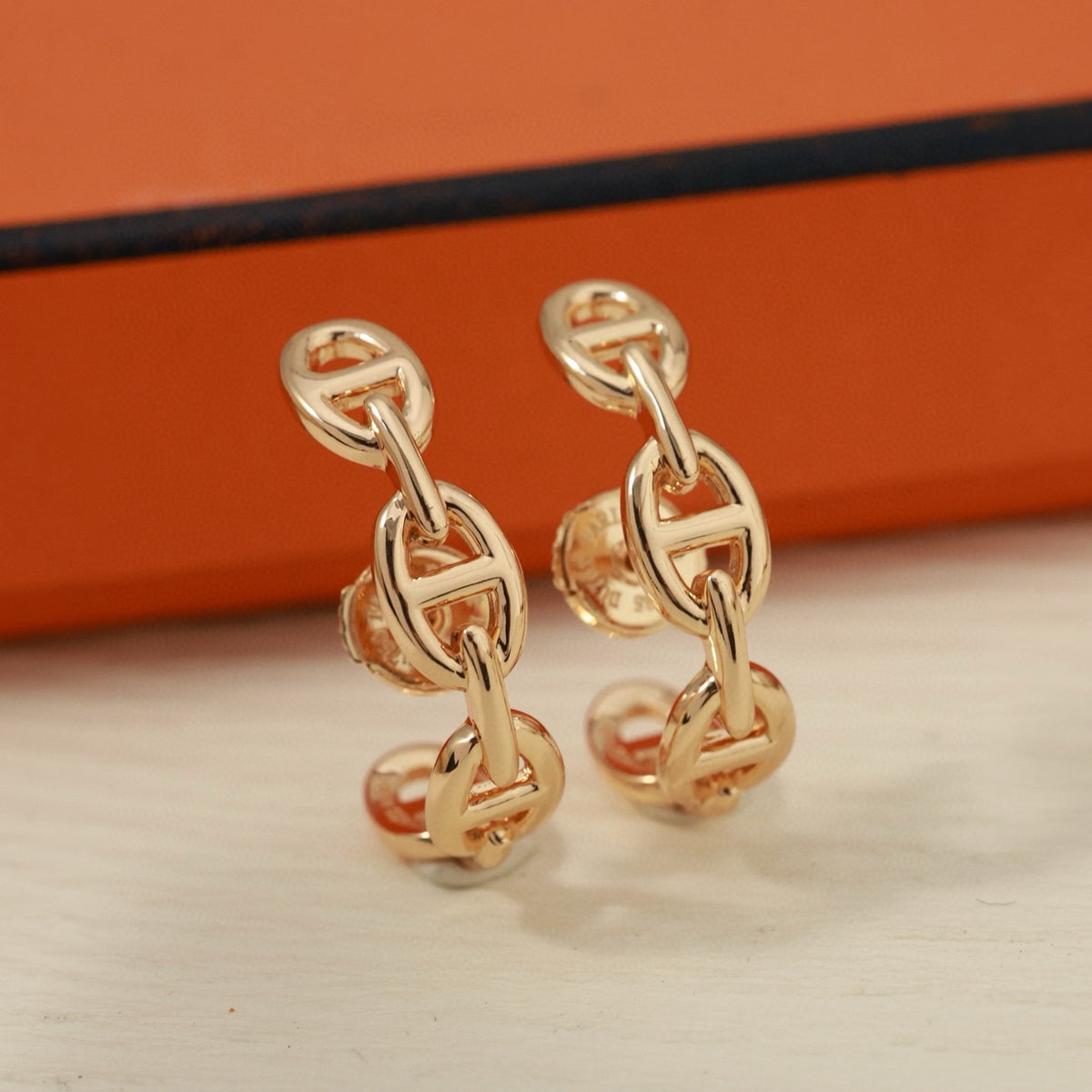 Toggle Stud Earrings in Polished Metal-Tone – Toggle Detail – Design 003 styled product view