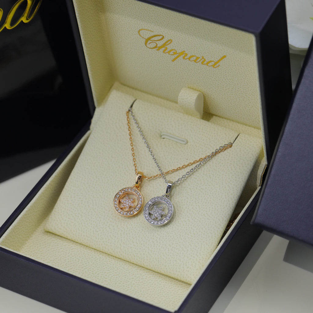 Signature Emblem Crystal-Accent Pendant Necklace – Design 021 side detail