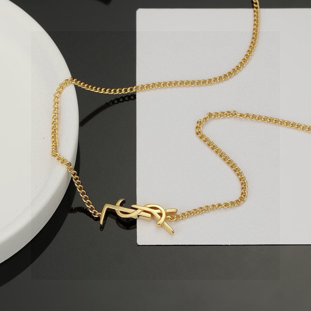 Geometric Emblem Pendant Necklace in Gold-Tone – Design 002 close-up detail