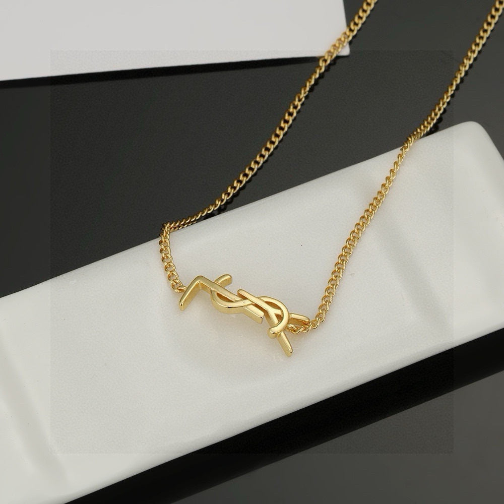 Geometric Emblem Pendant Necklace in Gold-Tone – Design 002 detail view