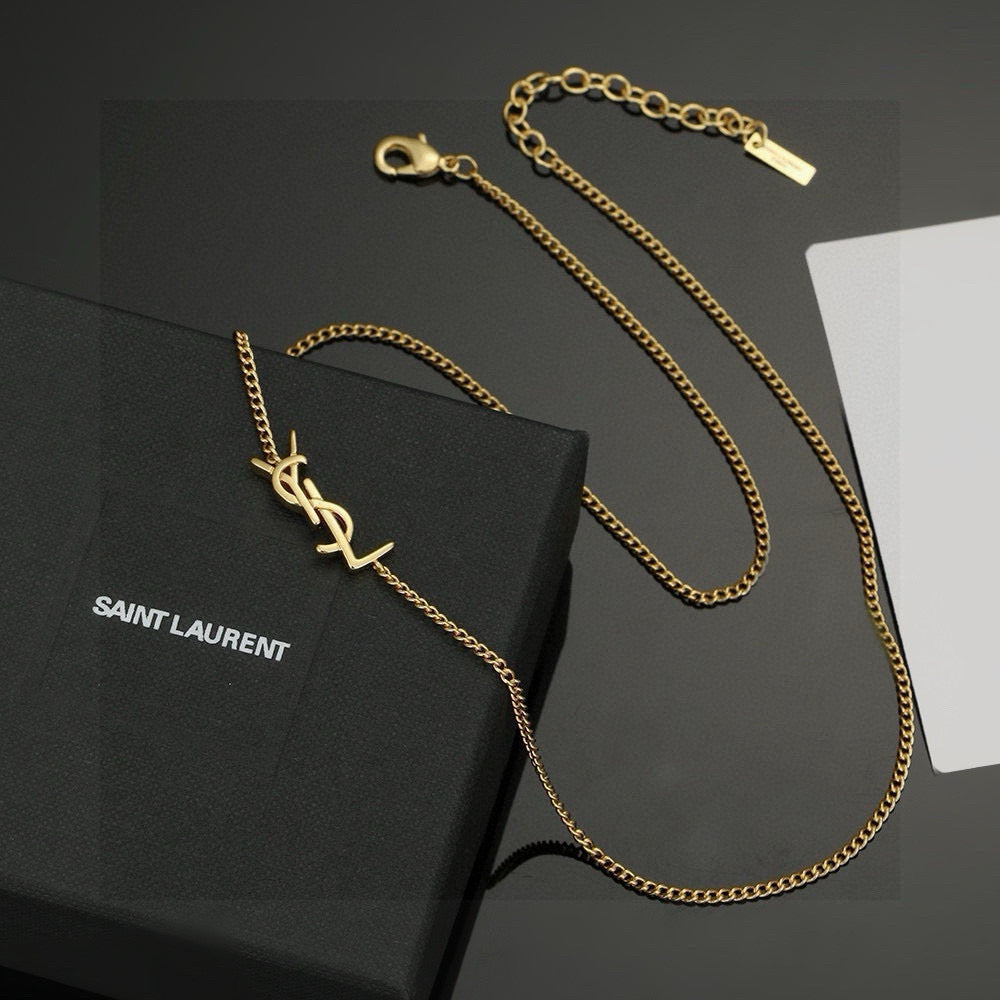 Geometric Emblem Pendant Necklace in Gold-Tone – Design 002 main product view