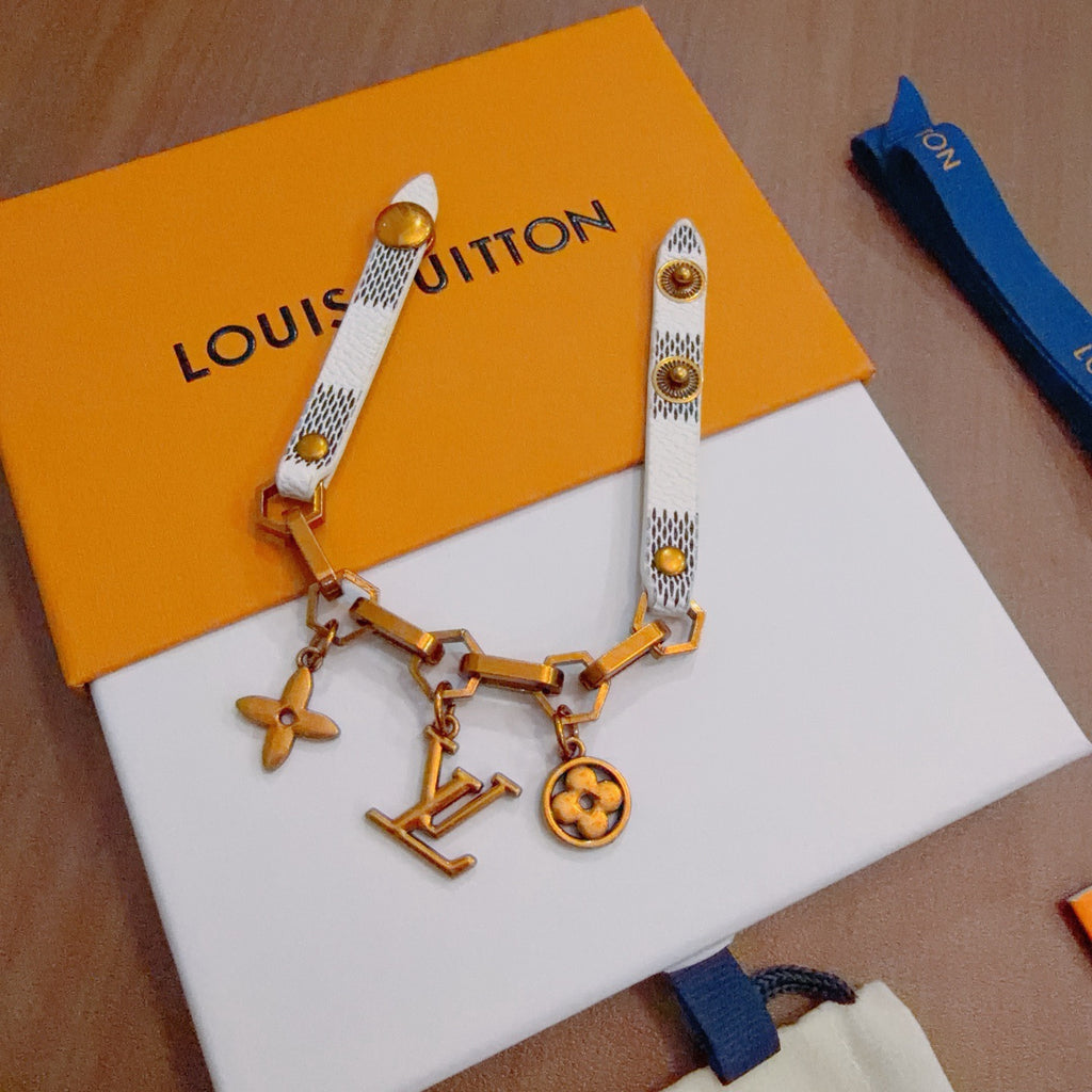 Geometric Emblem Leather-Detail Bracelet – Leather Detail – Design 022 main product view