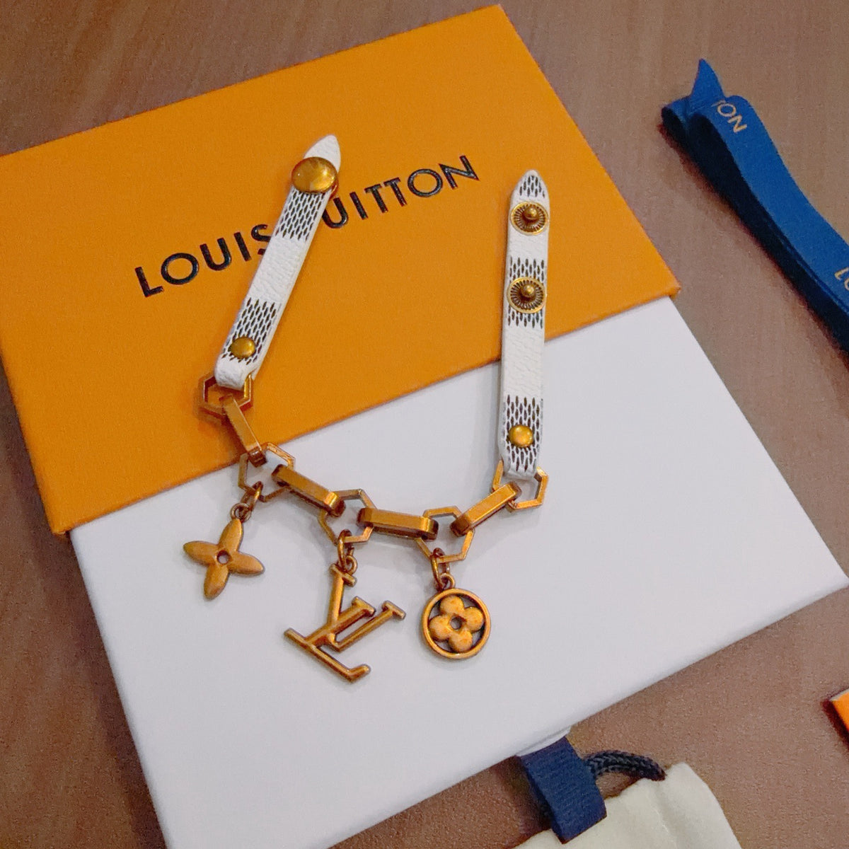 Geometric Emblem Leather-Detail Bracelet – Leather Detail – Design 022 main product view