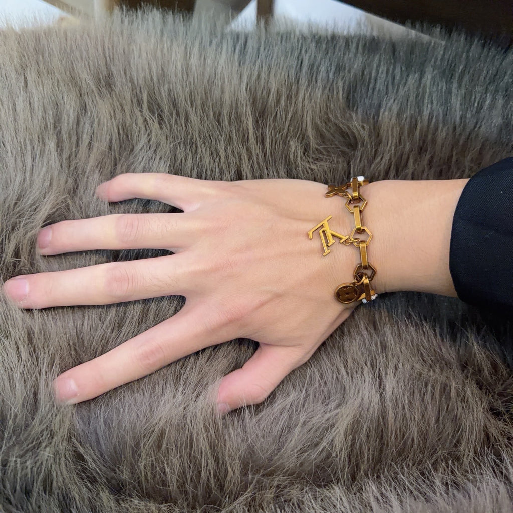 Geometric Emblem Leather-Detail Bracelet – Leather Detail – Design 022 styled product view