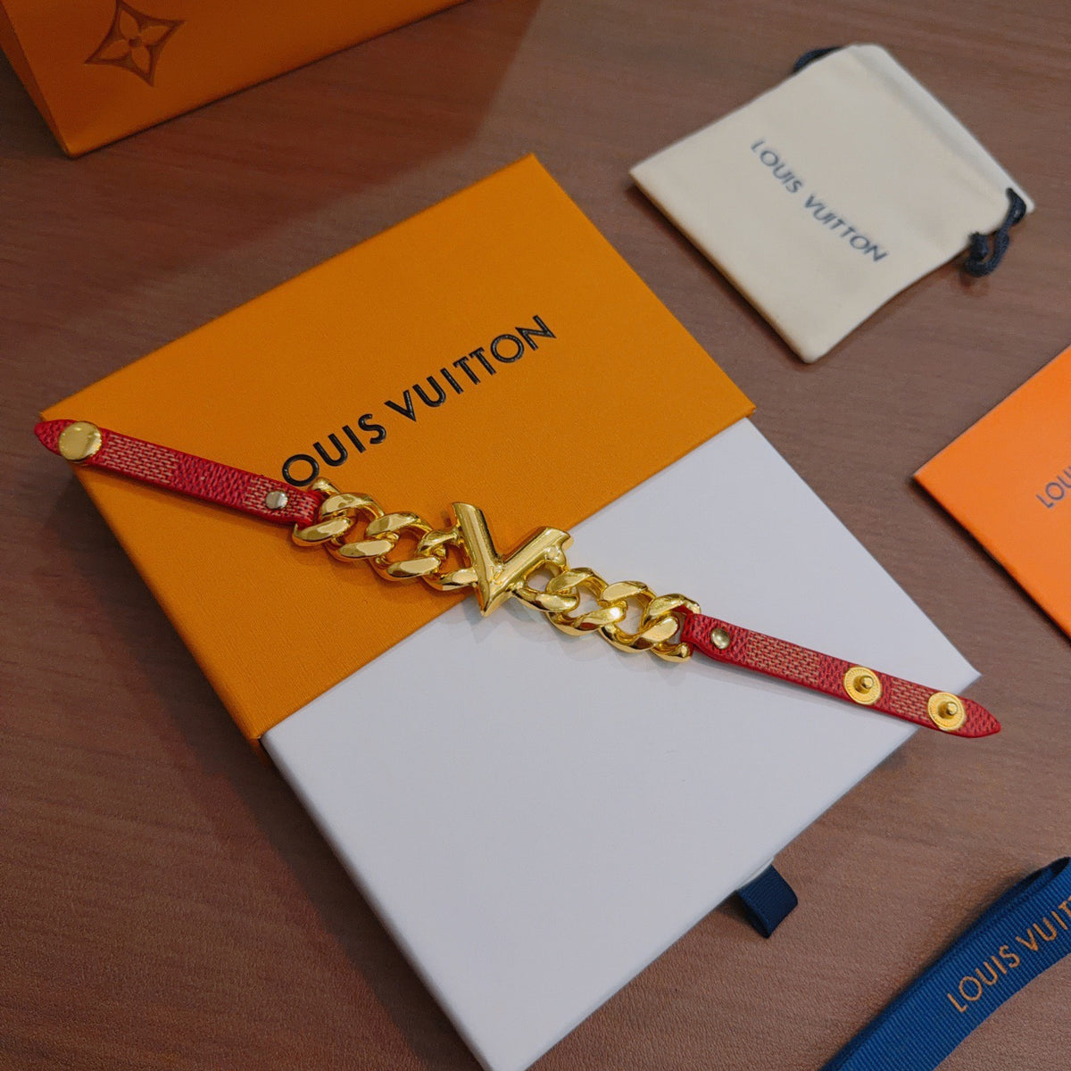 Geometric Emblem Leather-Detail Bracelet – Leather Detail – Design 013 front product view
