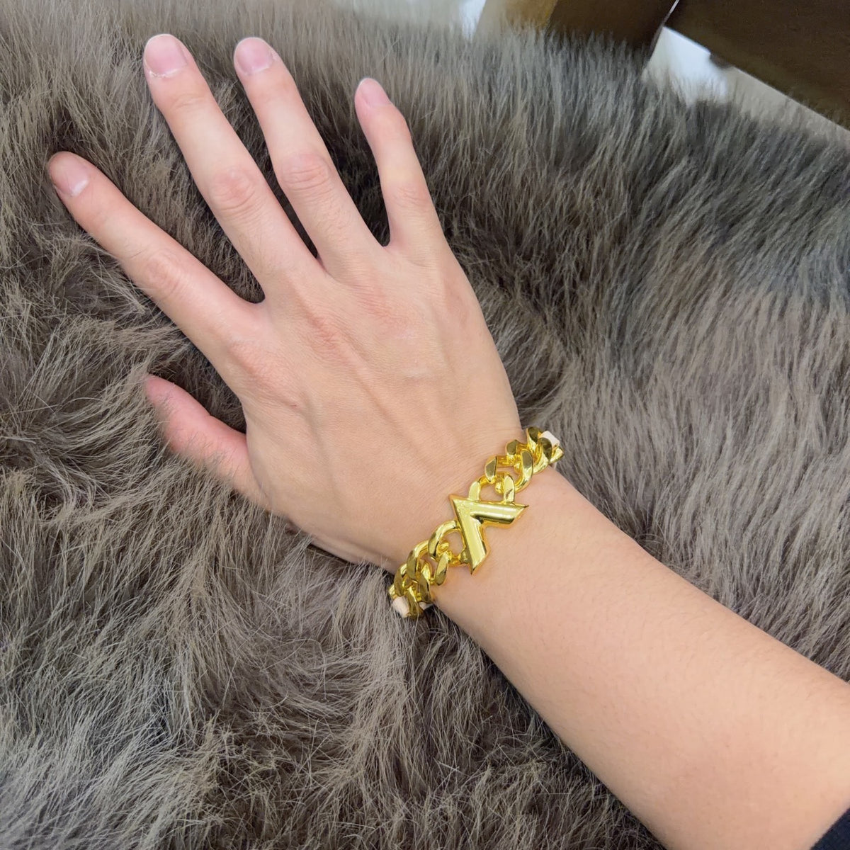 Geometric Emblem Leather-Detail Bracelet – Leather Detail – Design 016 main product view