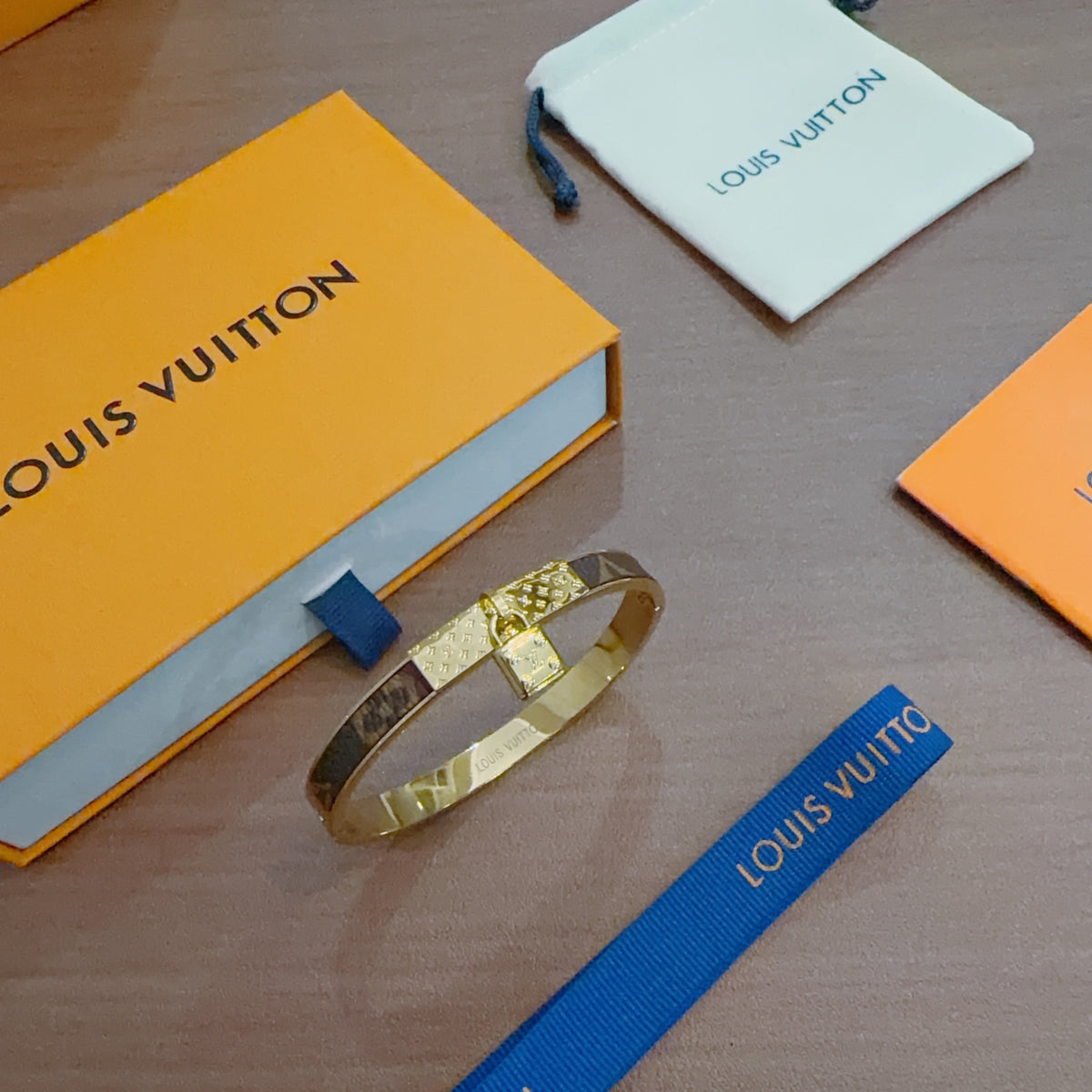 Geometric Emblem Bangle in Polished Metal-Tone – Design 009 front product view