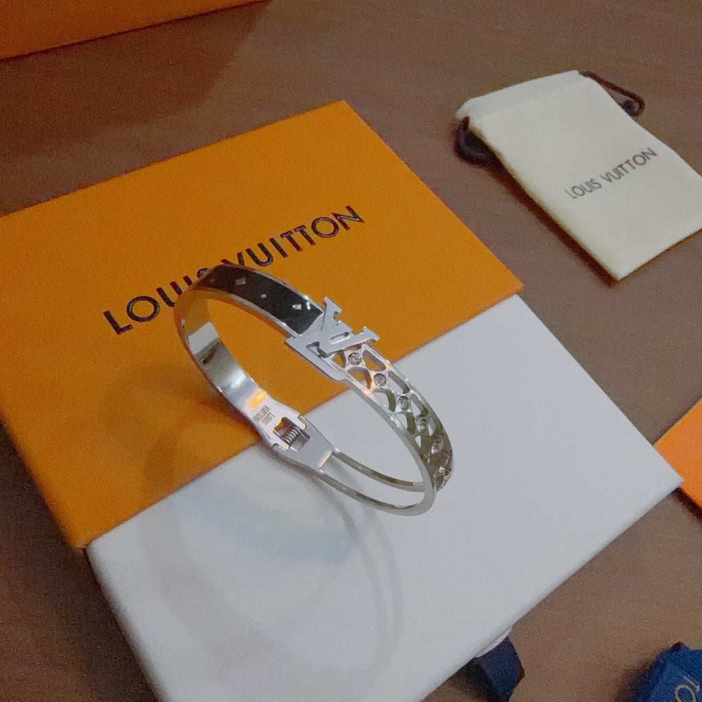 Geometric Emblem Bangle in Polished Metal-Tone – Design 006 main product view