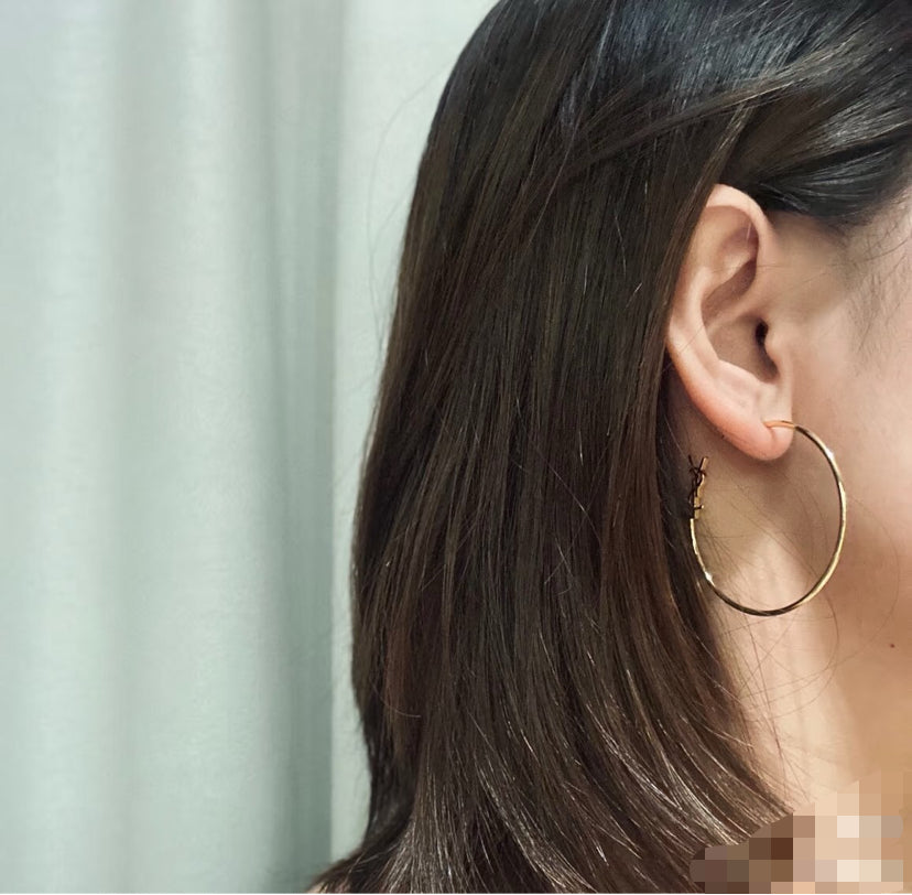 Geometric Emblem Stud Earrings in Polished Metal-Tone – Design 004 detail view