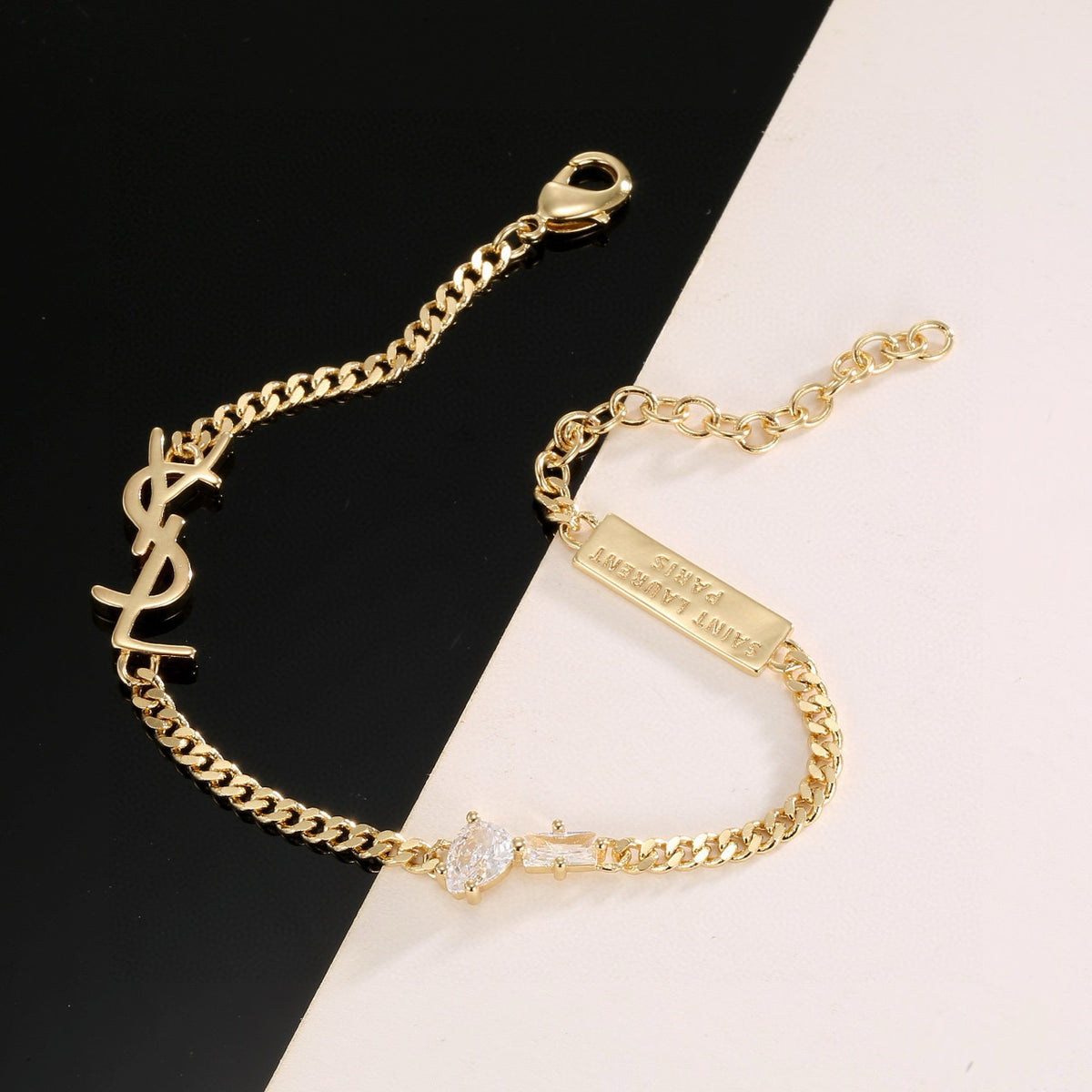 Geometric Emblem Bracelet in Gold-Tone – Design 001 main product view