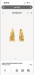 Geometric Emblem Hoop Earrings in Gold-Tone – Vintage Detail main product view