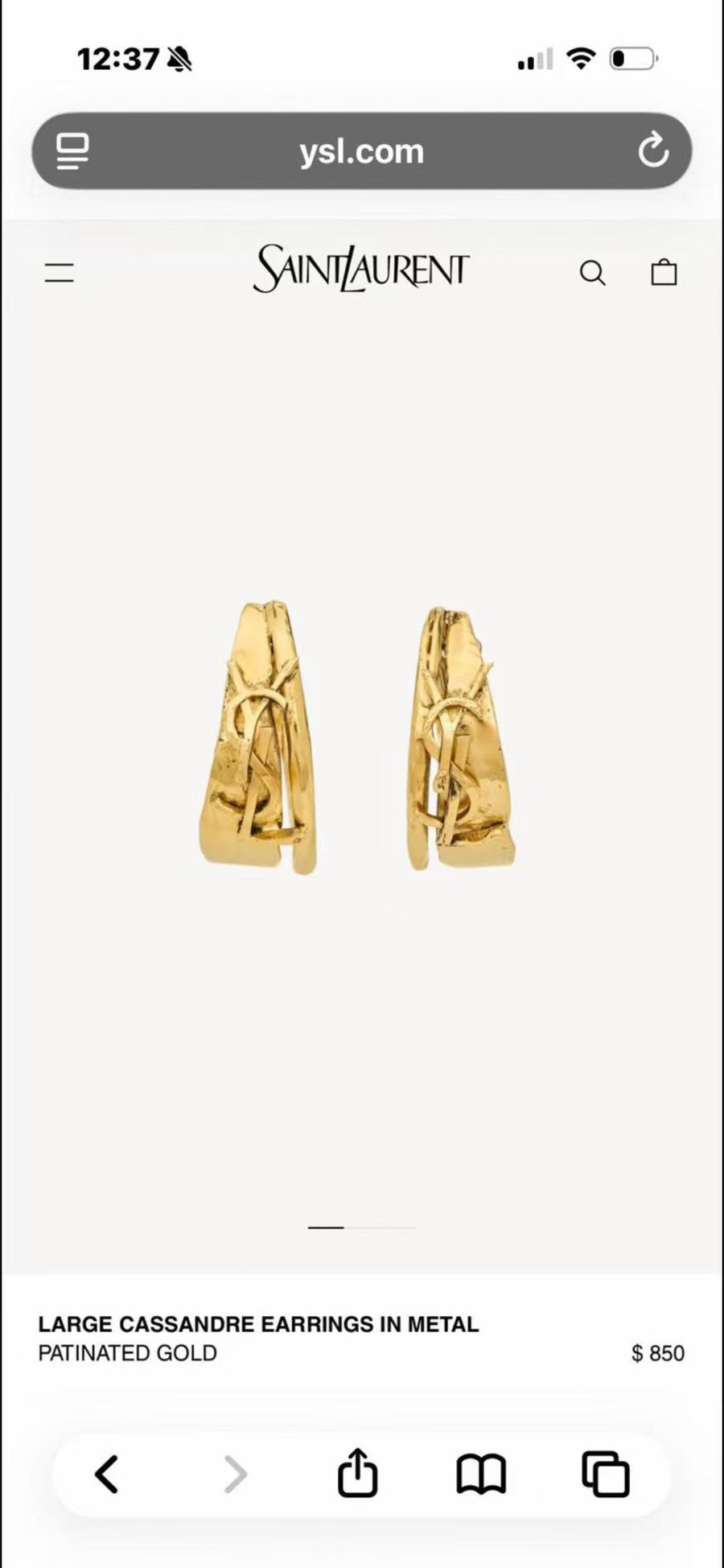 Geometric Emblem Hoop Earrings in Gold-Tone – Vintage Detail – Design 002 main product view