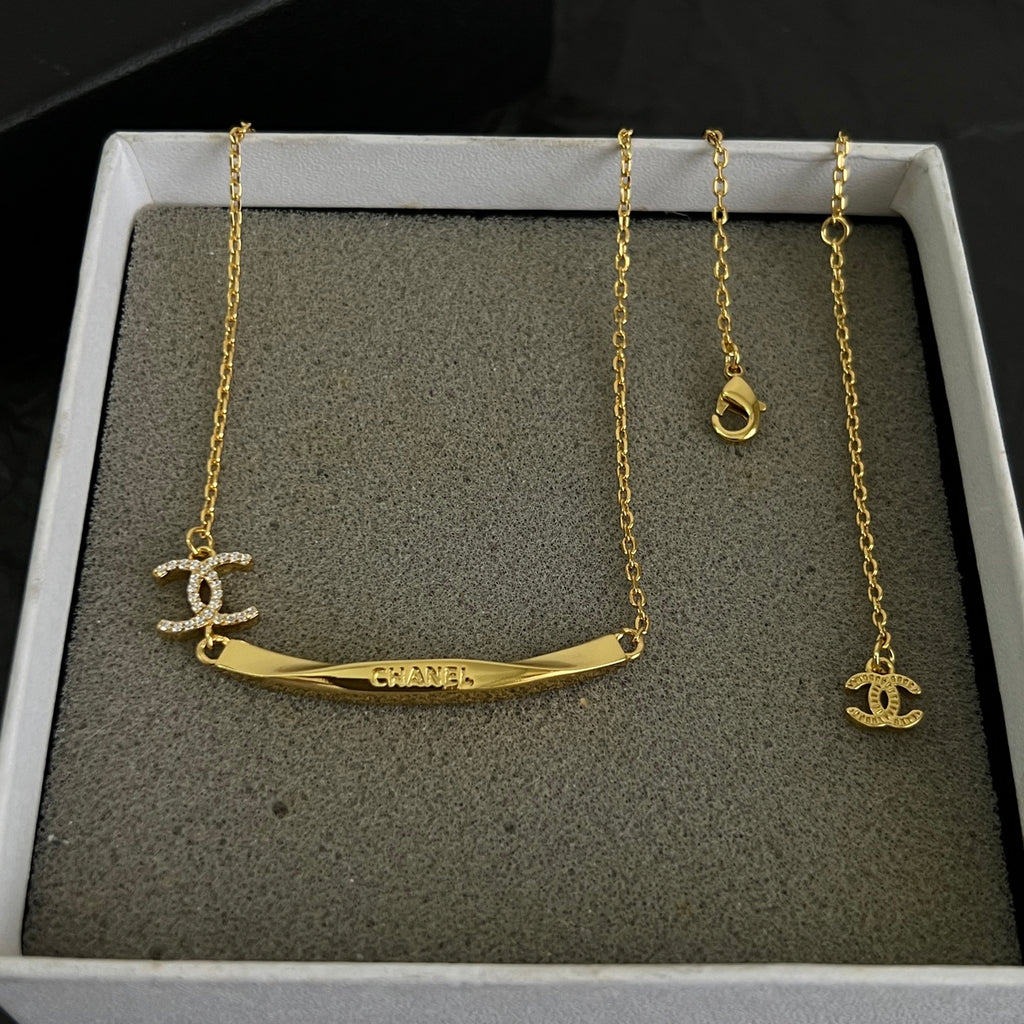 Signature Emblem Pendant Necklace in Polished Metal-Tone – Design 094 close-up detail