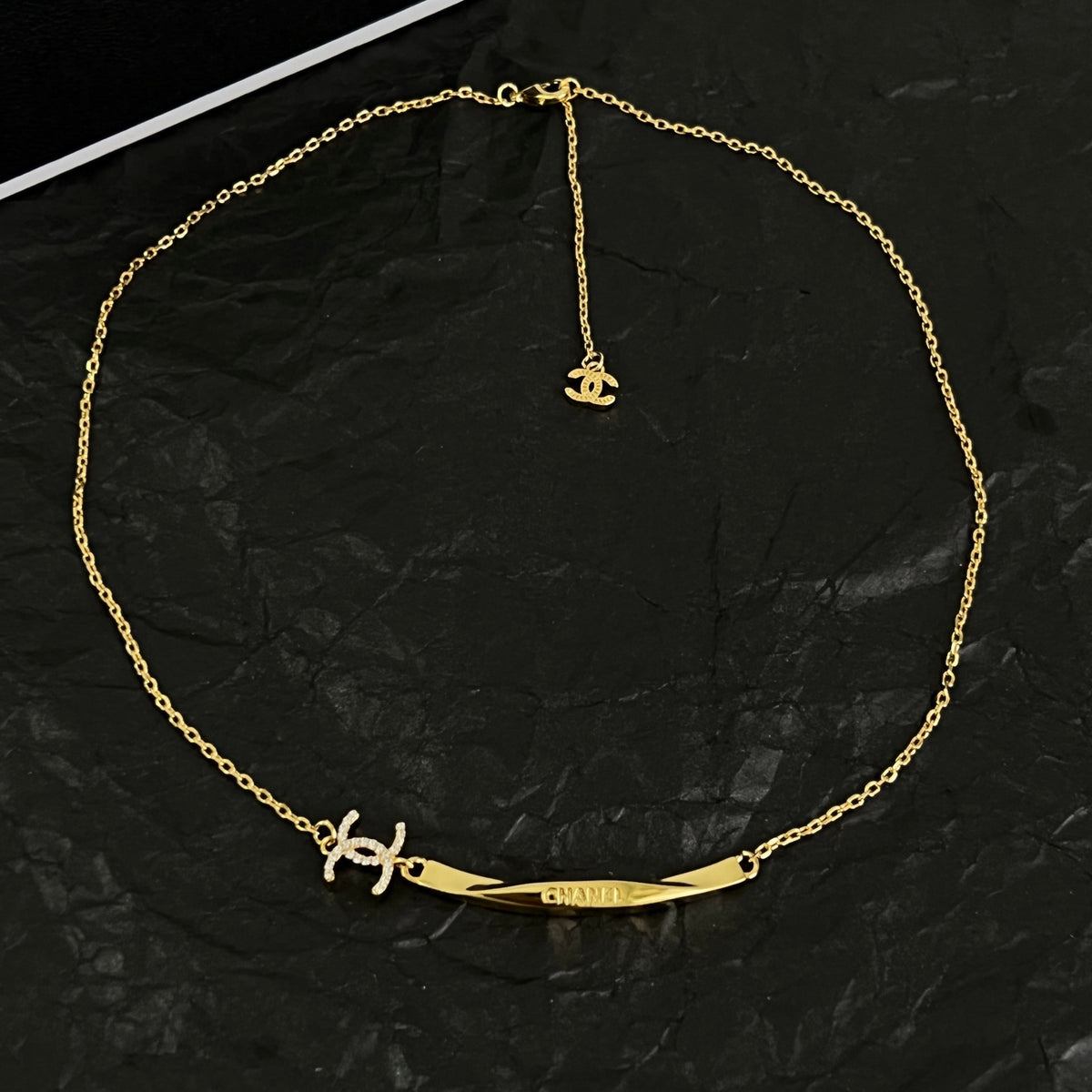 Signature Emblem Pendant Necklace in Polished Metal-Tone – Design 094 styled product view