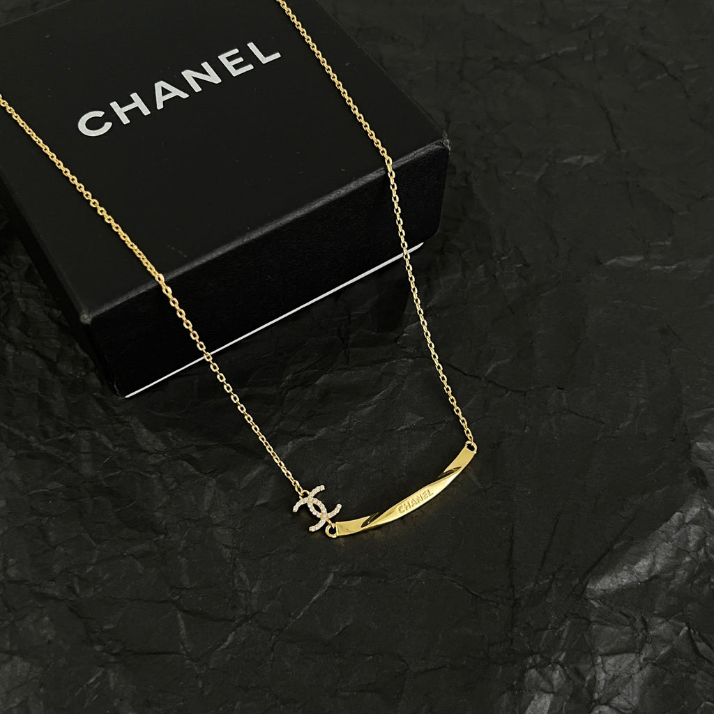 Signature Emblem Pendant Necklace in Polished Metal-Tone – Design 099 main product view