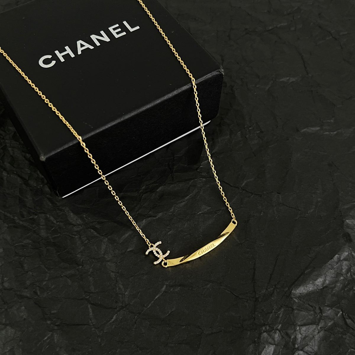 Signature Emblem Pendant Necklace in Polished Metal-Tone – Design 099 main product view