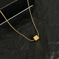 Signature Emblem Pendant Necklace in Polished Metal-Tone – Design 095 main product view
