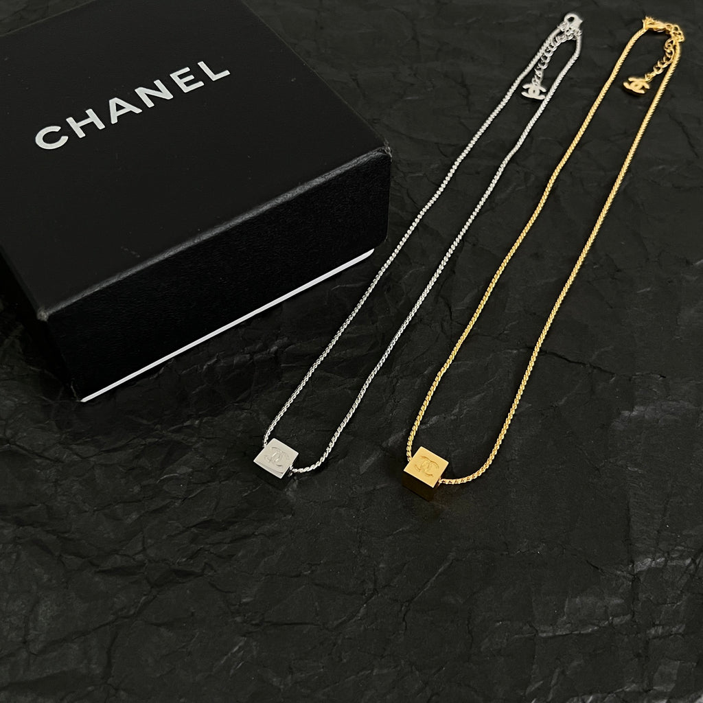 Signature Emblem Pendant Necklace in Polished Metal-Tone – Design 095 detail view