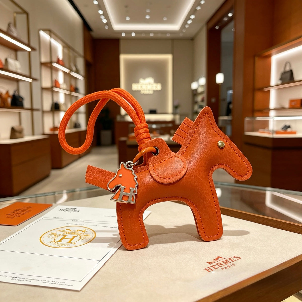 Horse Keychain in Silver-Tone – Design 059 styled product view