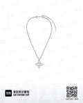 Geometric Emblem Pendant Necklace in Polished Metal-Tone – Design 035 main product view