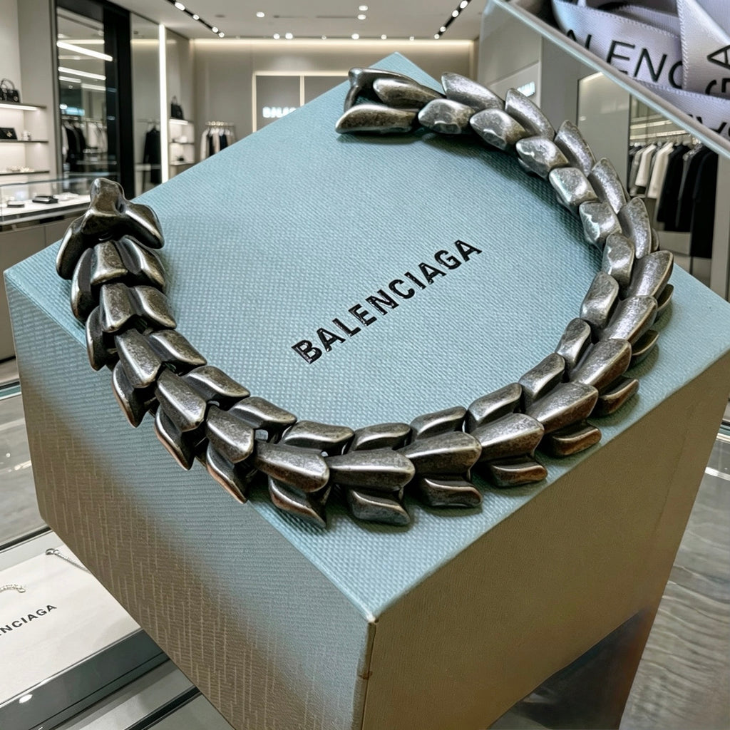 Geometric Emblem Bracelet in Polished Metal-Tone – Vintage Detail – Design 010 main product view