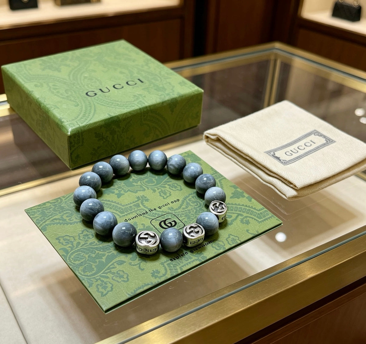 Double-G Emblem Bracelet in Polished Metal-Tone – Vintage Detail – Design 010 main product view