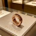 Geometric Emblem Statement Ring in Rose-Gold-Tone – Rose Gold Detail – Design 006 main product view