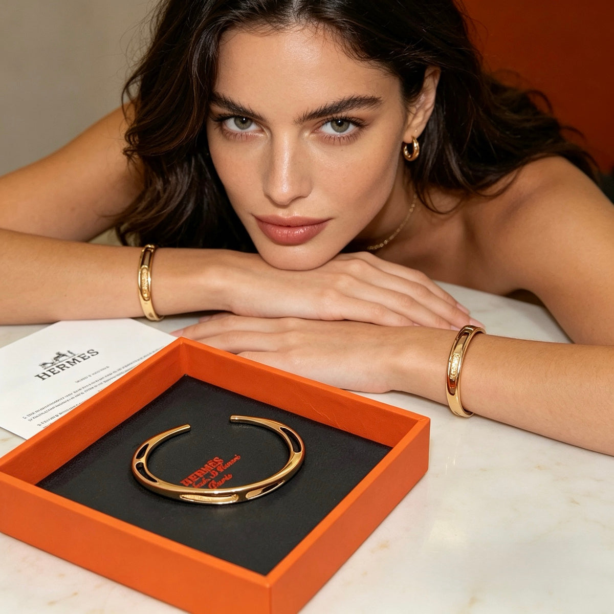 Horse Bangle in Gold-Tone – Design 034 detail view