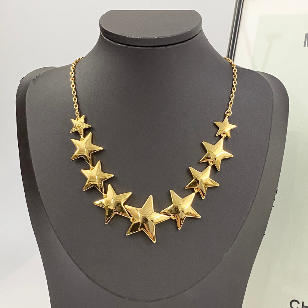 Star Pendant Necklace in Gold-Tone – Star Detail – Design 002 main product view