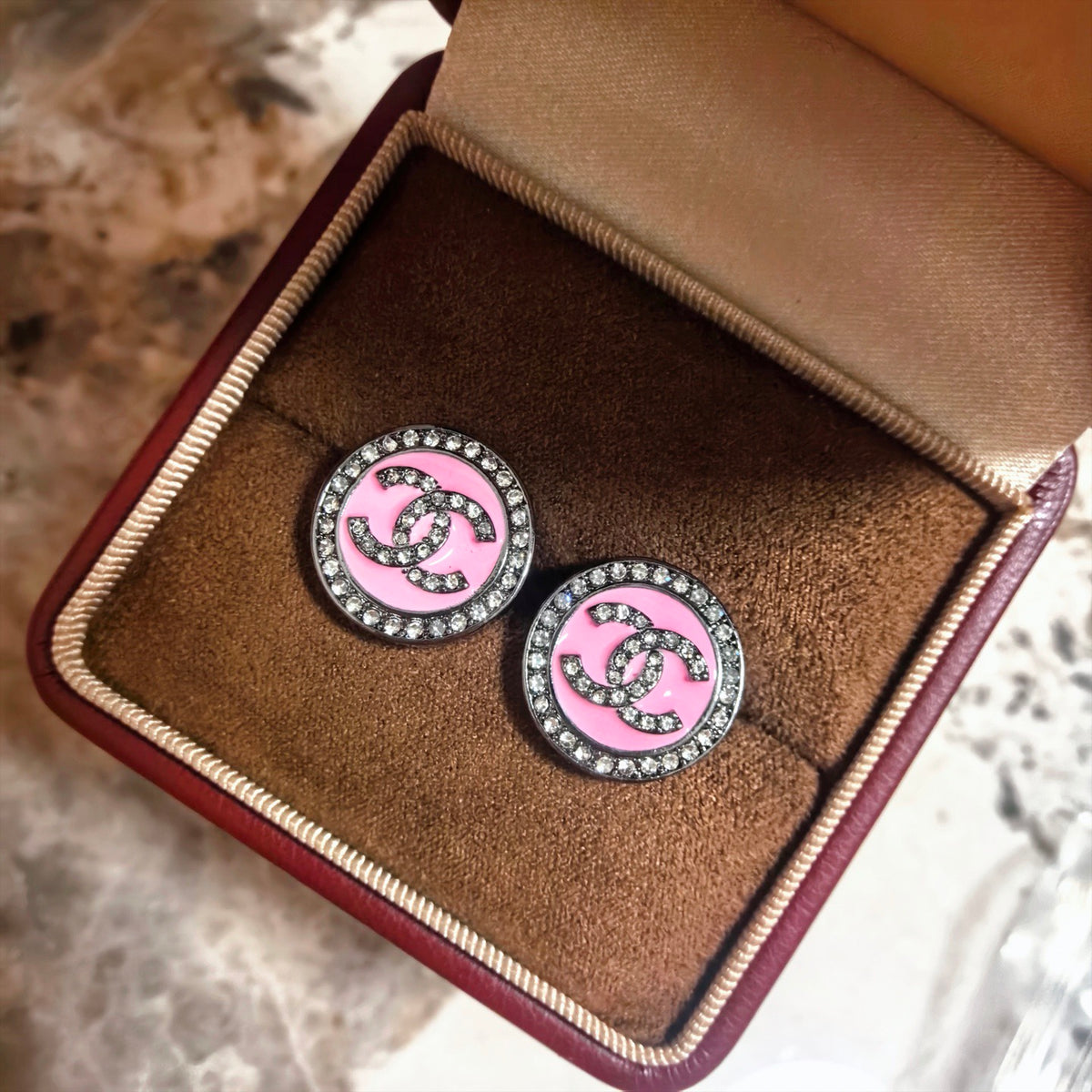 Signature Emblem Stud Earrings in Polished Metal-Tone – Design 108 main product view