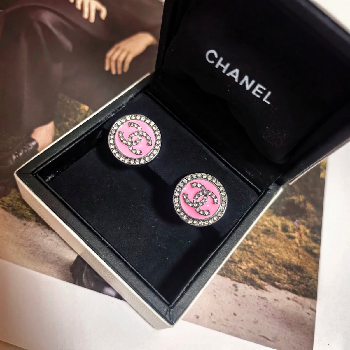 Signature Emblem Stud Earrings in Polished Metal-Tone – Design 114 close-up detail