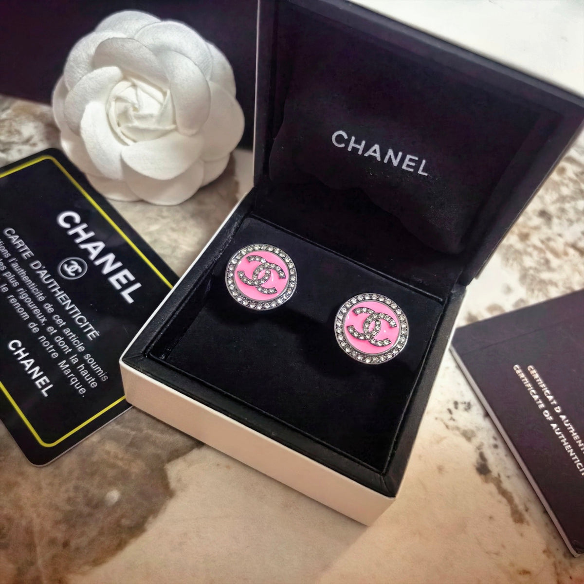 Signature Emblem Stud Earrings in Polished Metal-Tone – Design 108 main product view
