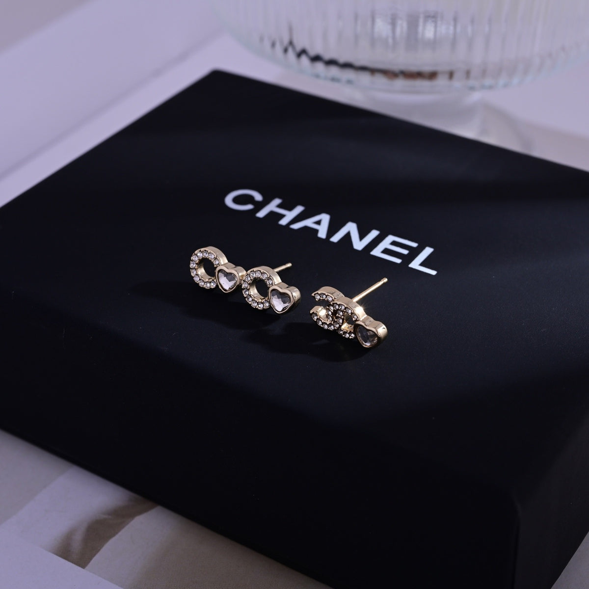 Signature Emblem Stud Earrings in Polished Metal-Tone – Design 113 close-up detail