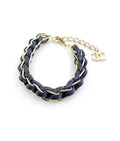 Signature Emblem Bracelet in Gold-Tone – Black Detail – Design 002 main product view