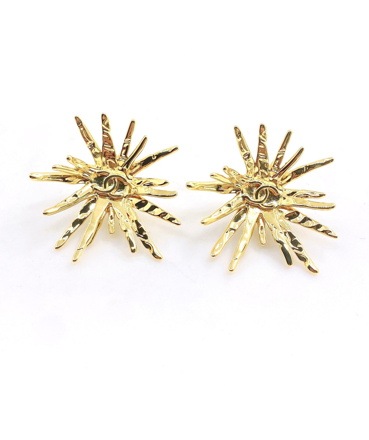 Signature Emblem Stud Earrings in Gold-Tone – Design 066 main product view