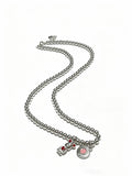 Signature Motif Pendant Necklace in Silver-Tone – Vintage Detail – Design 36 main product view